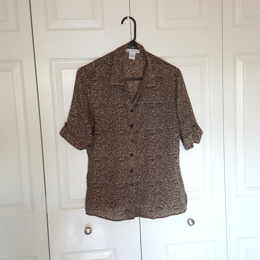 Ana & Frank vintage cheetah print buttom u…